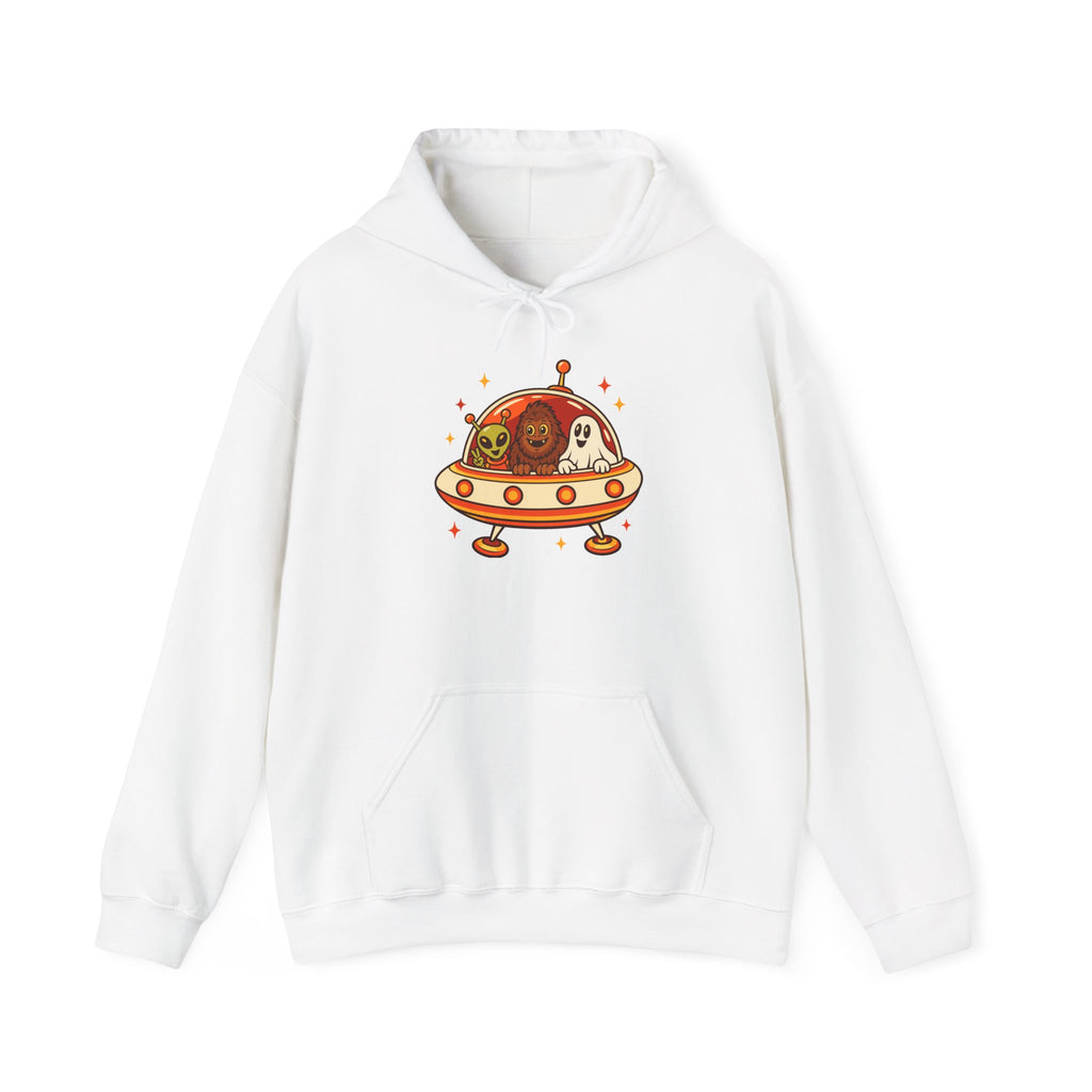 P.R.O.O.F. Team in the Flying Saucer Hooded Sweatshirt | Vintage Paranormal Hoodie