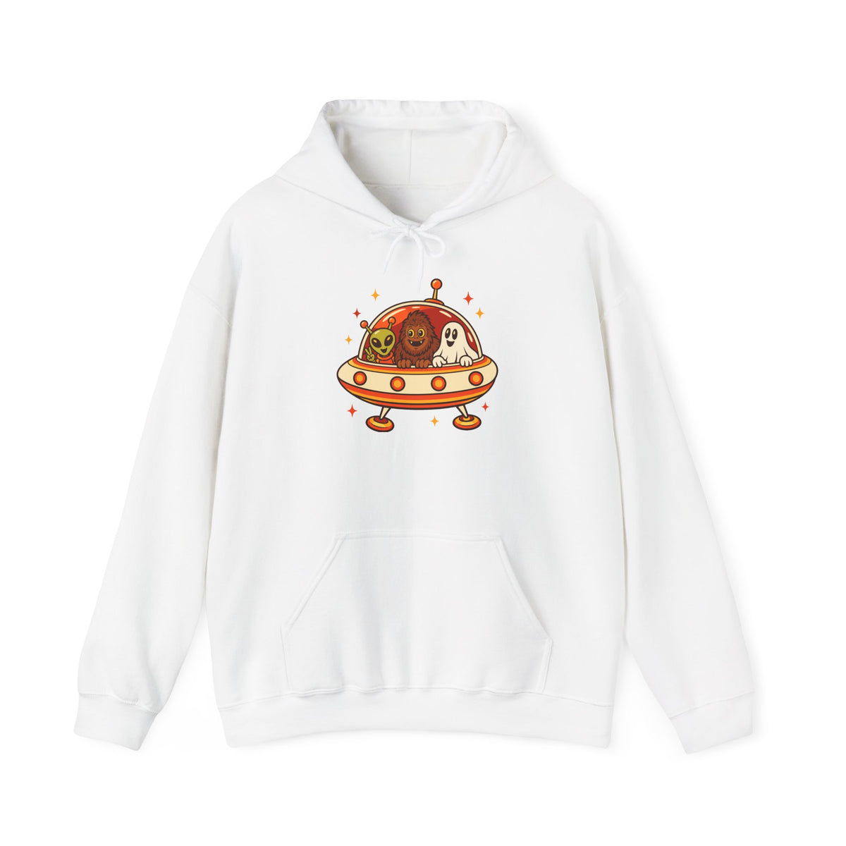 P.R.O.O.F. Team in the Flying Saucer Hooded Sweatshirt | Vintage Paranormal Hoodie