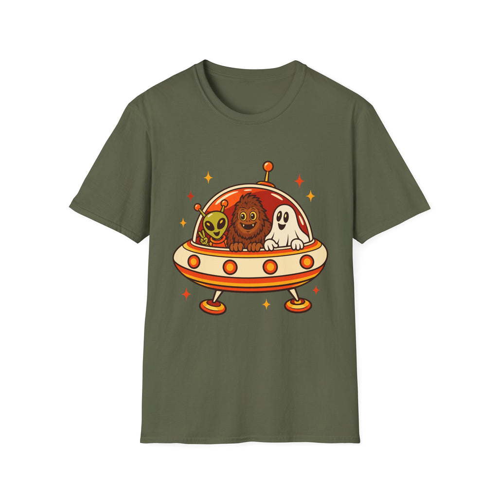 P.R.O.O.F.-Team im Fliegende-Untertasse-T-Shirt | Paranormales Vintage-Shirt