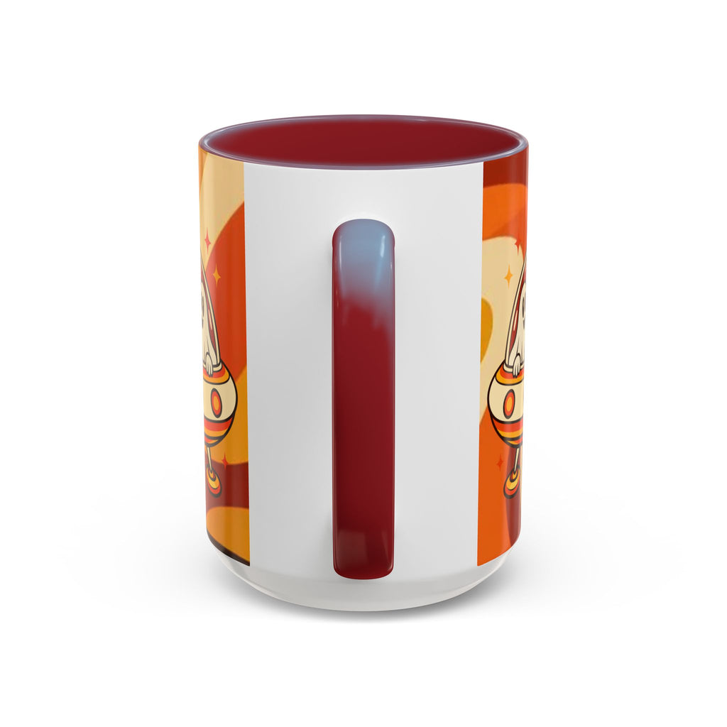 Retro Alien Friends Coffee Mug — Cute UFO, Alien, Bigfoot & Ghost Accent Mug (11/15oz)