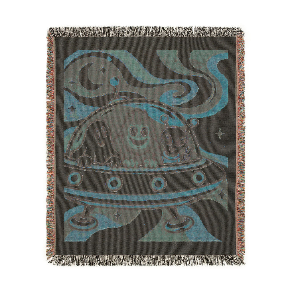Woven Blanket — Retro UFO P.R.O.O.F. Throw Blanket