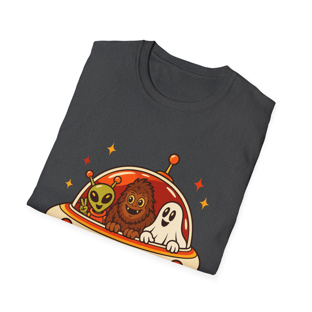 P.R.O.O.F.-Team im Fliegende-Untertasse-T-Shirt | Paranormales Vintage-Shirt