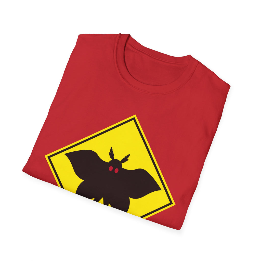 Mothman Crossing  T-Shirt ︱ Retro Yellow Warning Sign Tee