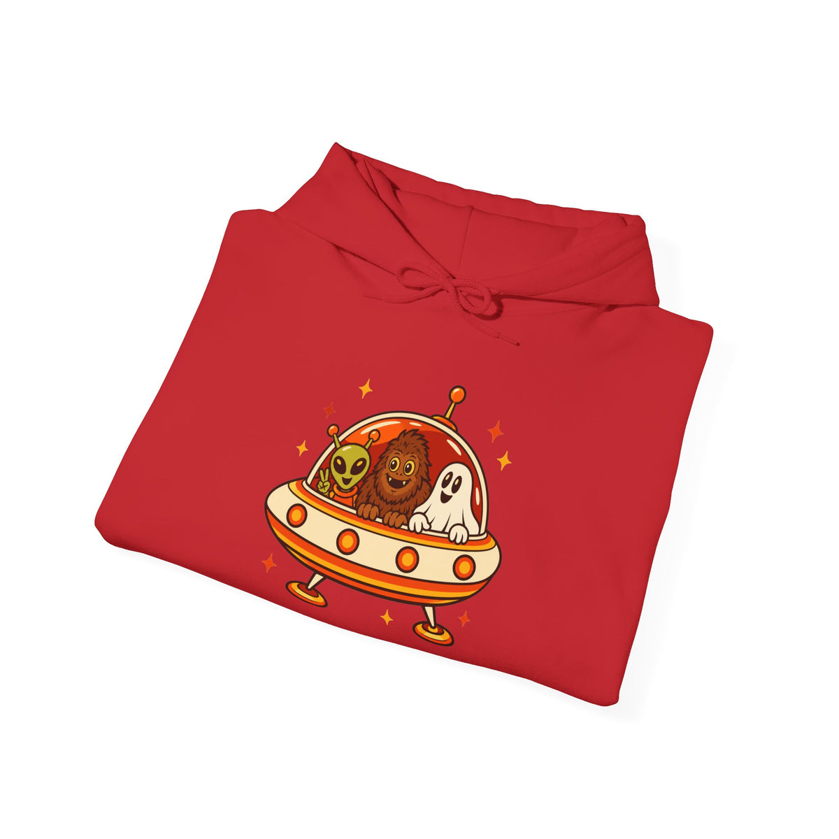 P.R.O.O.F. Team in the Flying Saucer Hooded Sweatshirt | Vintage Paranormal Hoodie