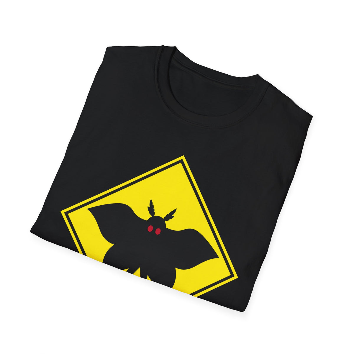 Mothman Crossing  T-Shirt ︱ Retro Yellow Warning Sign Tee