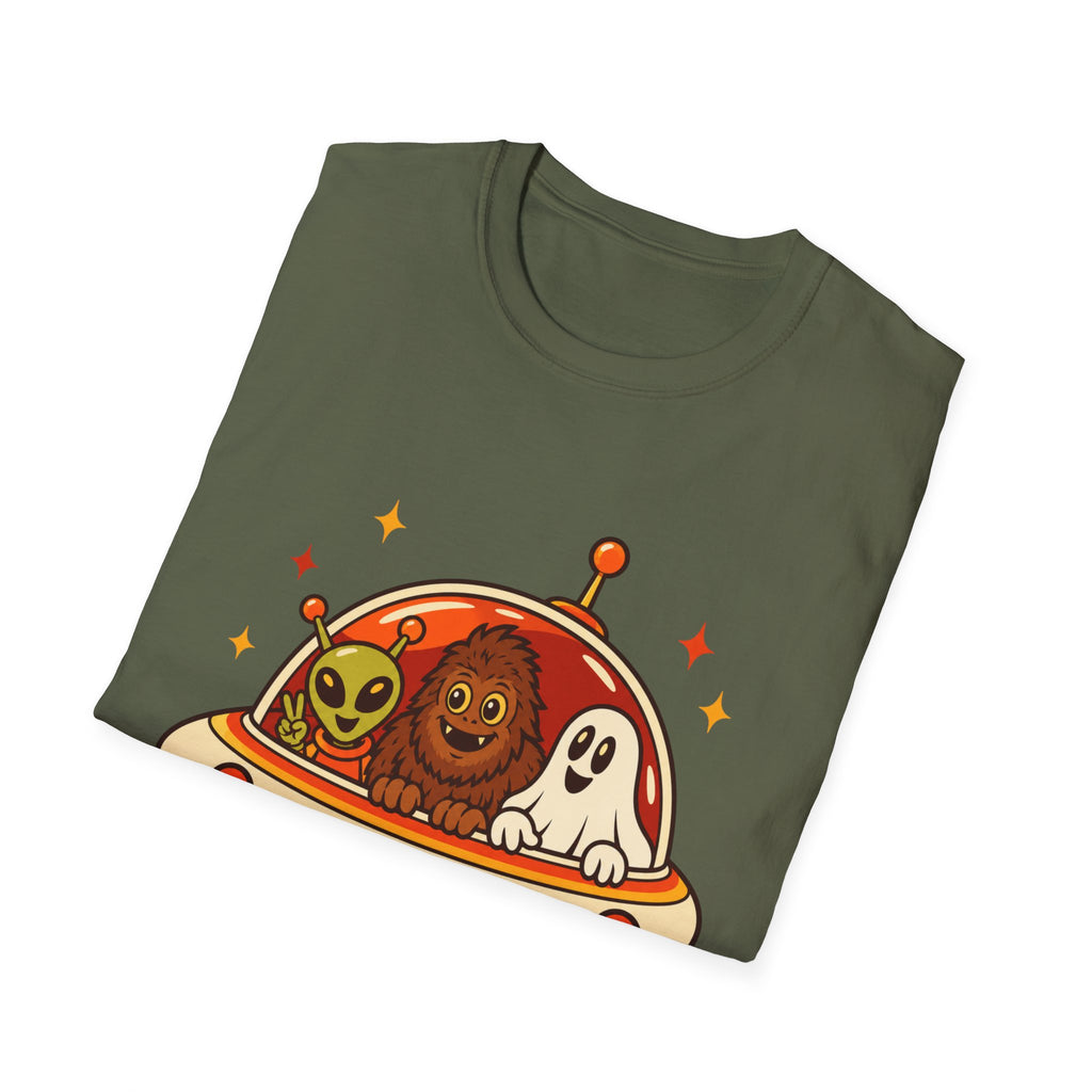P.R.O.O.F.-Team im Fliegende-Untertasse-T-Shirt | Paranormales Vintage-Shirt