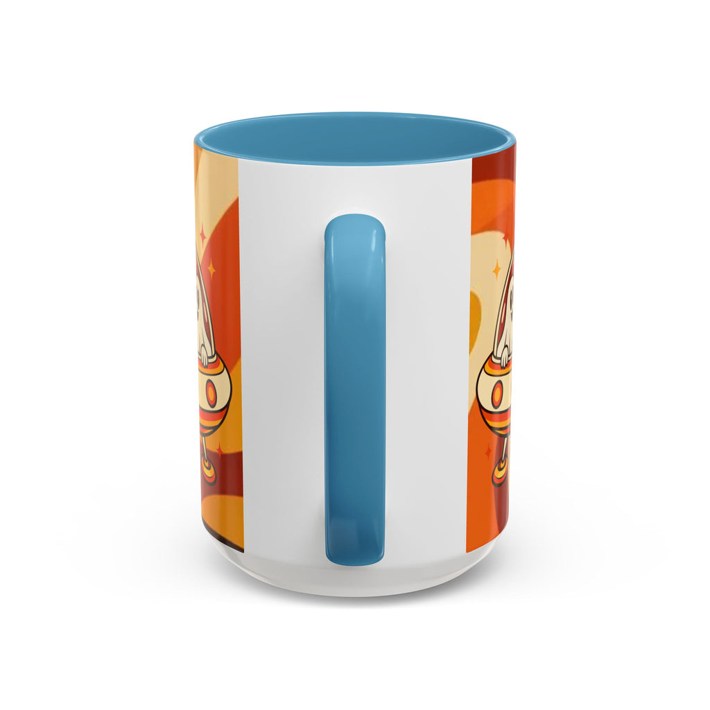 Retro Alien Friends Coffee Mug — Cute UFO, Alien, Bigfoot & Ghost Accent Mug (11/15oz)