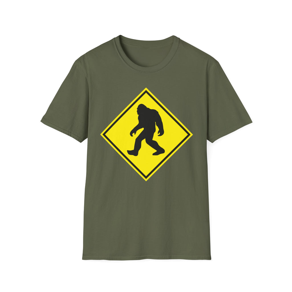 Bigfoot Crossing T‑Shirt ︱ Retro Warning Sign Tee