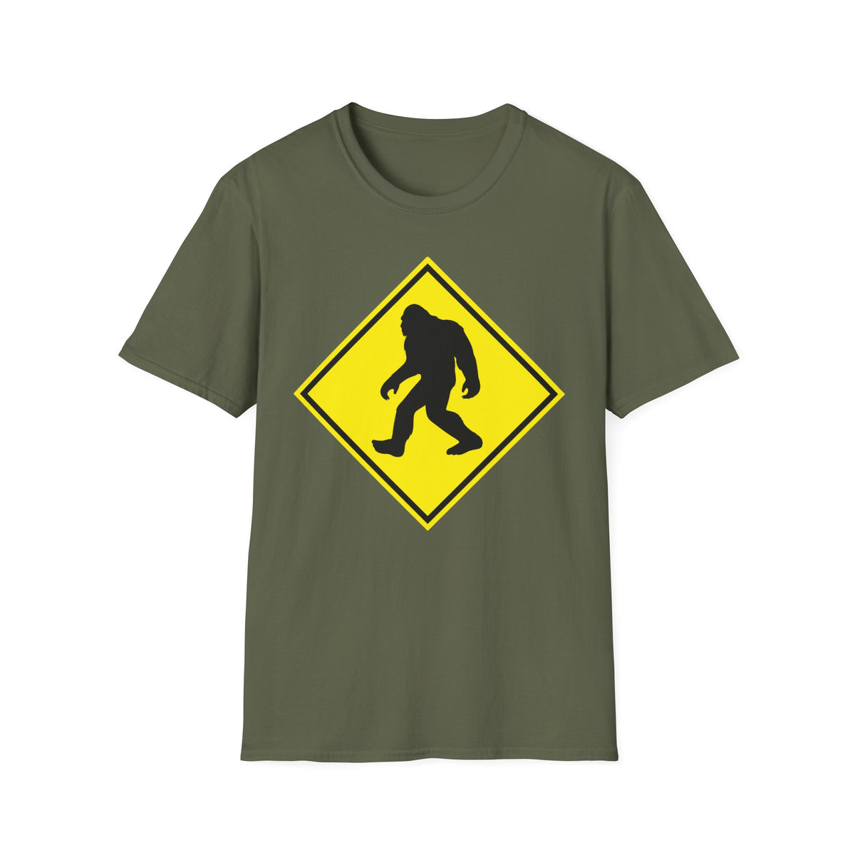 Bigfoot Crossing T‑Shirt ︱ Retro Warning Sign Tee