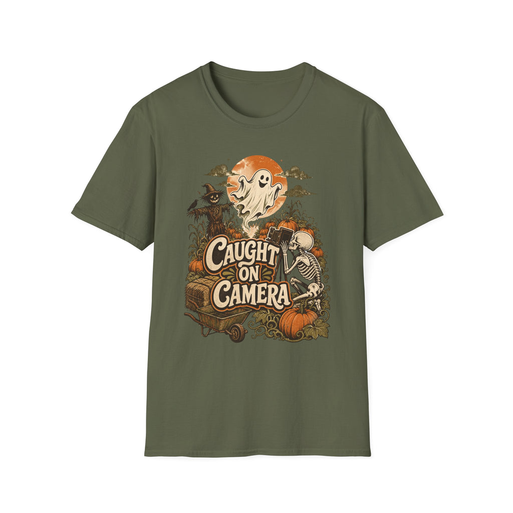 Caught on Camera Vintage T-Shirt ︱ Ghost & Skeleton Vintage Pumpkin Tee