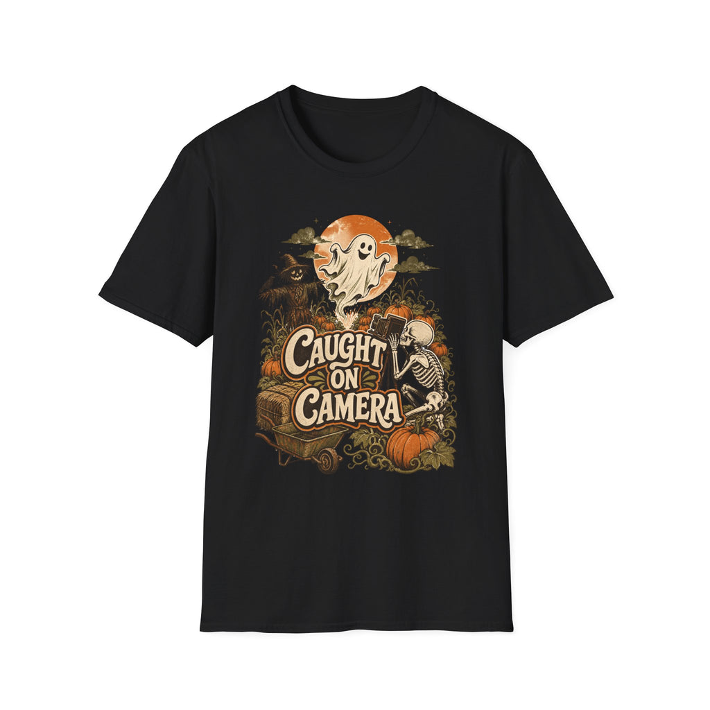 Caught on Camera Vintage T-Shirt ︱ Ghost & Skeleton Vintage Pumpkin Tee
