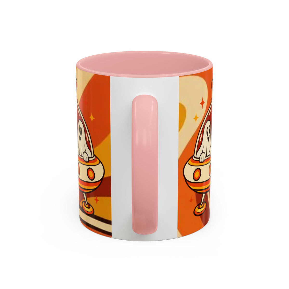Retro Alien Friends Coffee Mug — Cute UFO, Alien, Bigfoot & Ghost Accent Mug (11/15oz)