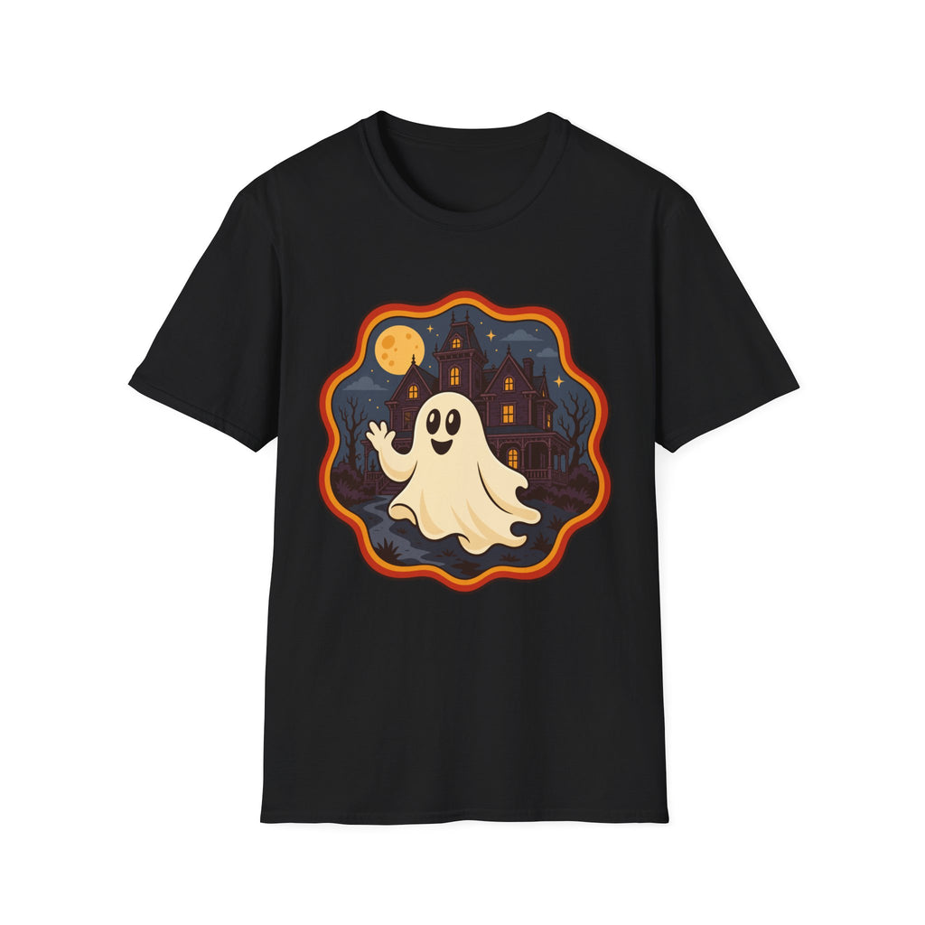 Spooklee the Spectral Ghost T-Shirt | Kawaii ghost Waving Tee