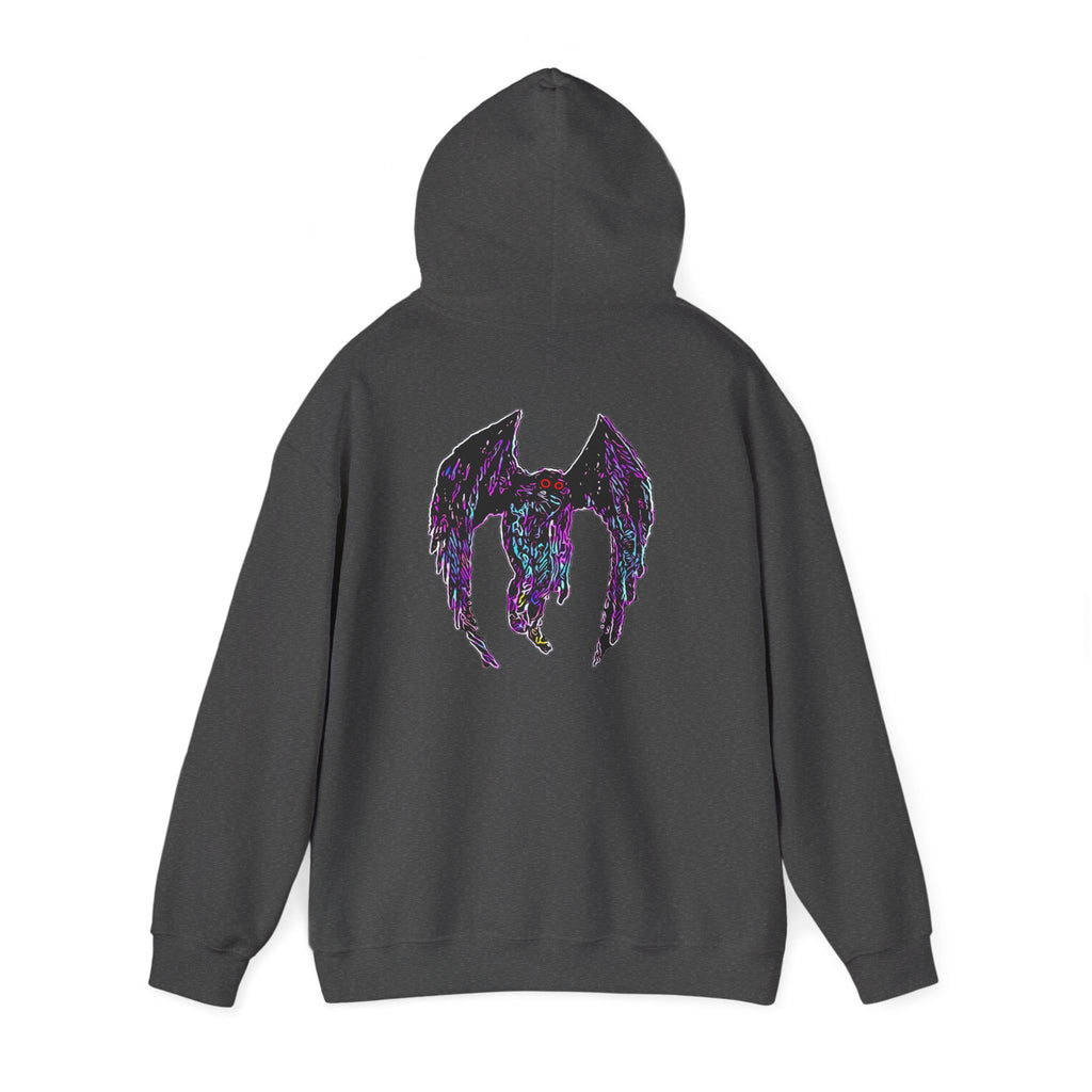 Mothman  Back Print Hoodie ︱ Neon Fallen Angel Wings Hooded sweatshirt