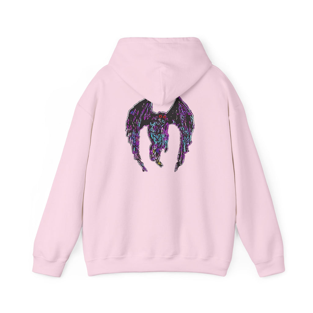 Mothman  Back Print Hoodie ︱ Neon Fallen Angel Wings Hooded sweatshirt