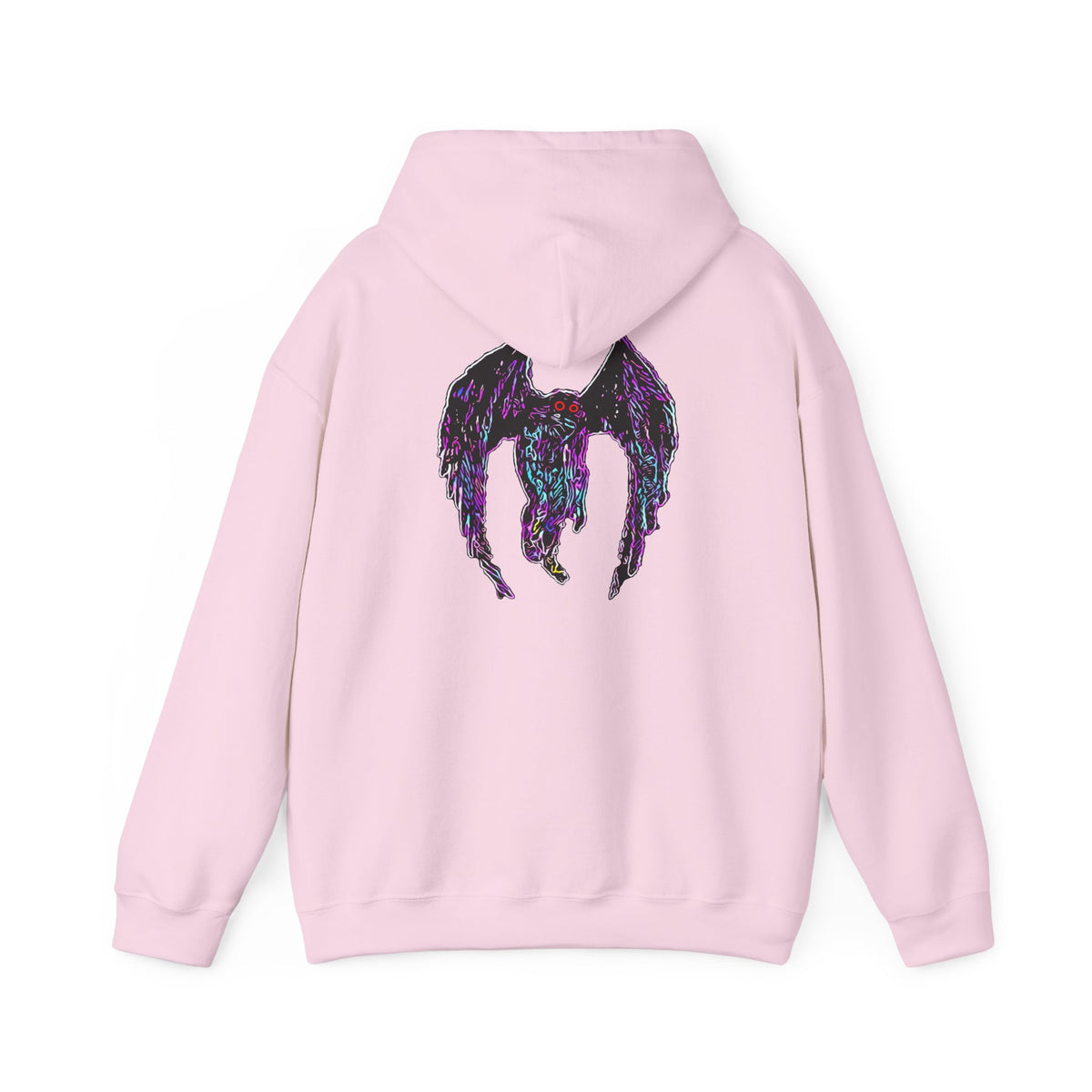 Mothman  Back Print Hoodie ︱ Neon Fallen Angel Wings Hooded sweatshirt