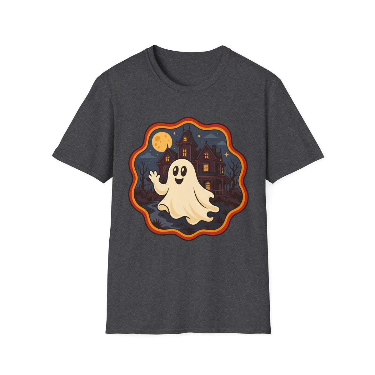 Spooklee the Spectral Ghost T-Shirt | Kawaii ghost Waving Tee