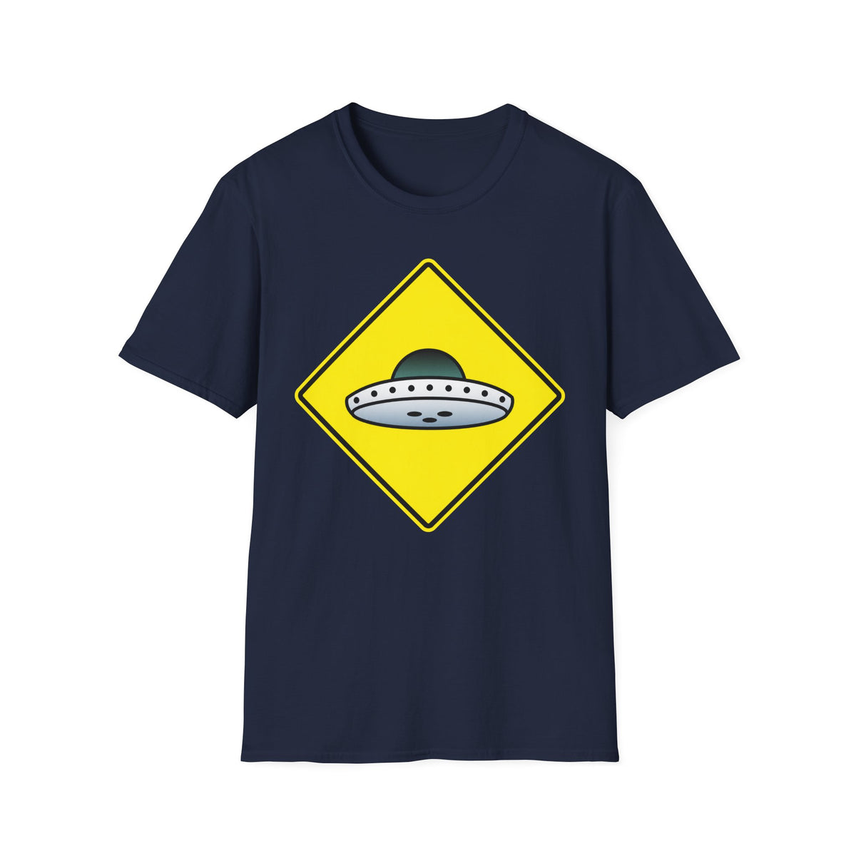 UFO Crossing T‑Shirt ︱ Retro Warning Sign Alien UFO Tee
