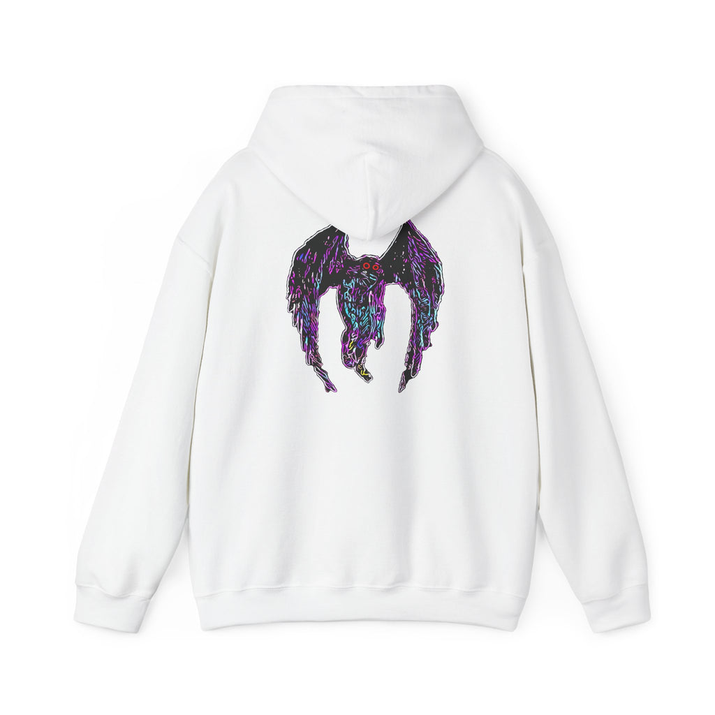 Mothman  Back Print Hoodie ︱ Neon Fallen Angel Wings Hooded sweatshirt