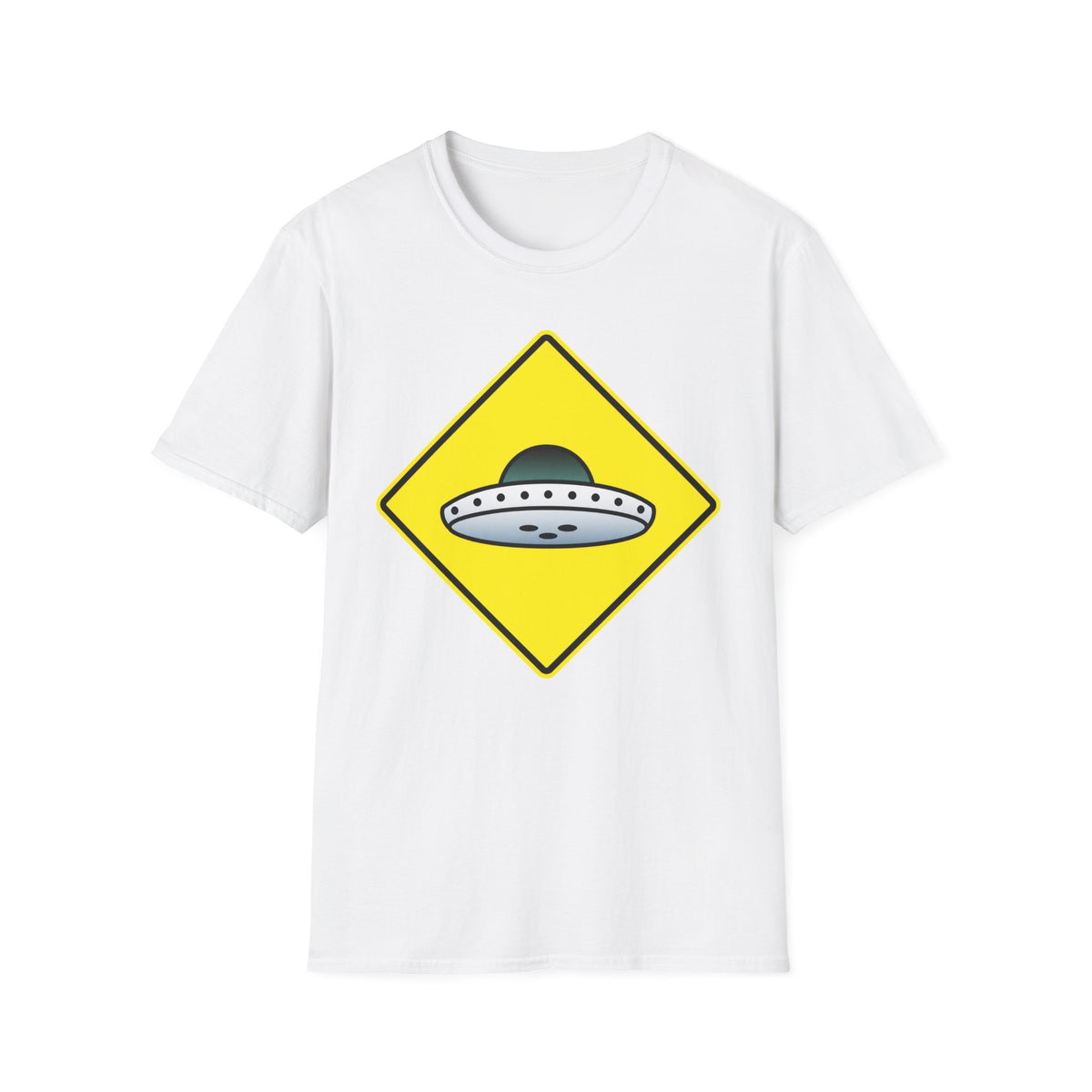 UFO Crossing T‑Shirt ︱ Retro Warning Sign Alien UFO Tee