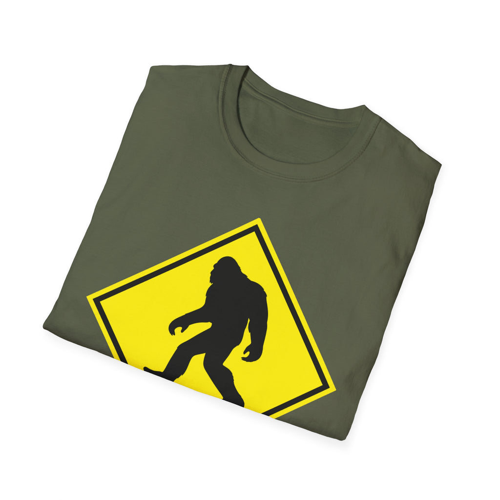 Bigfoot Crossing T‑Shirt ︱ Retro Warning Sign Tee
