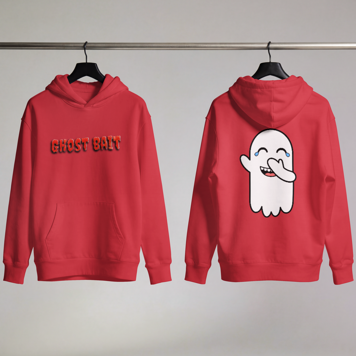 Ghost Bait Hoodie ︱ Cute Laughing Ghost Graphic Hooded Sweatshirt