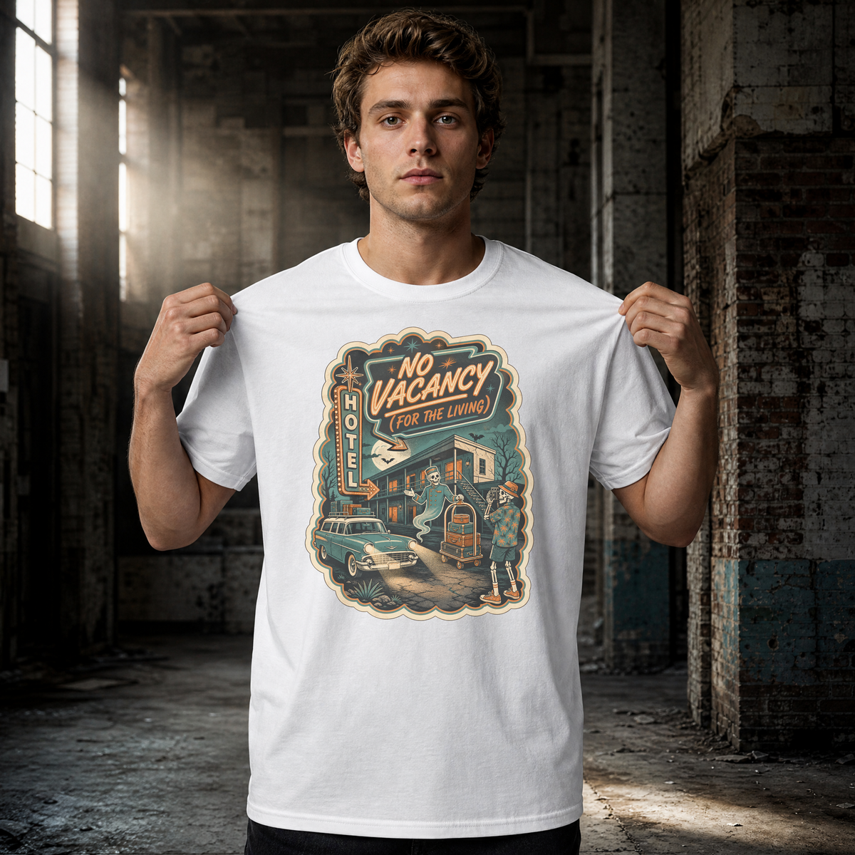 No Vacancy Motel T-Shirt ︱Ghost Vintage Road Trip Graphic Tee