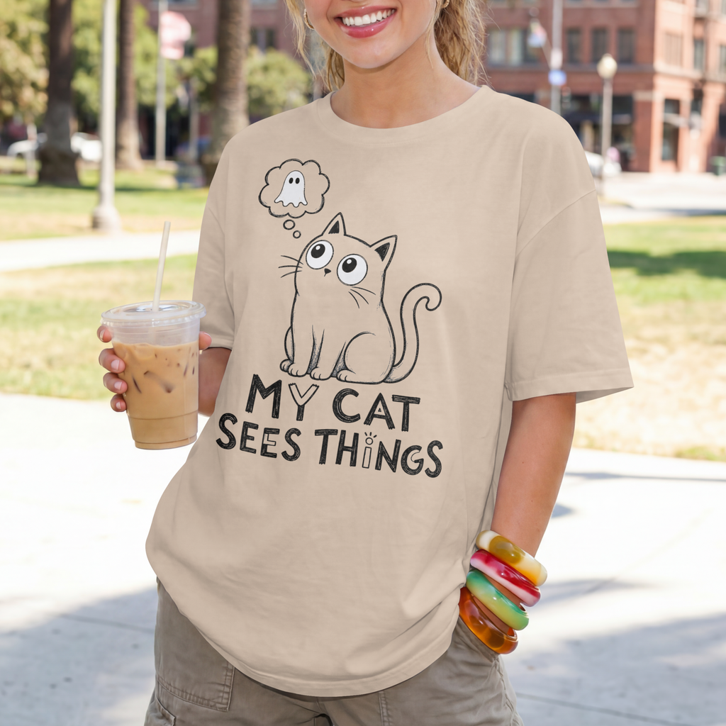 My Cat Sees Things T-Shirt ︱ Cute Paranormal Cat Tee