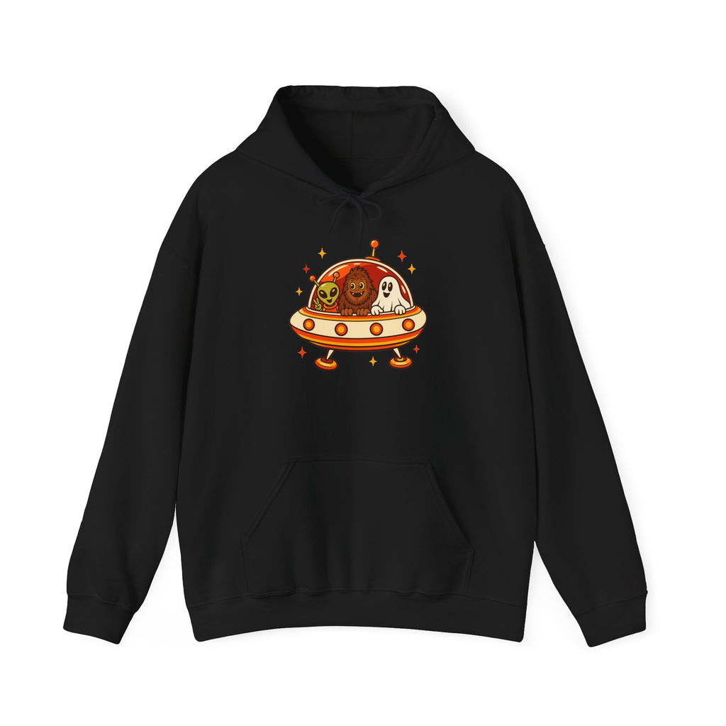 P.R.O.O.F. Team in the Flying Saucer Hooded Sweatshirt | Vintage Paranormal Hoodie