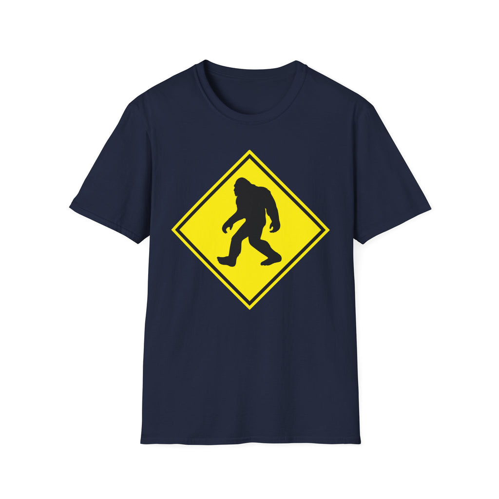 Bigfoot Crossing T‑Shirt ︱ Retro Warning Sign Tee