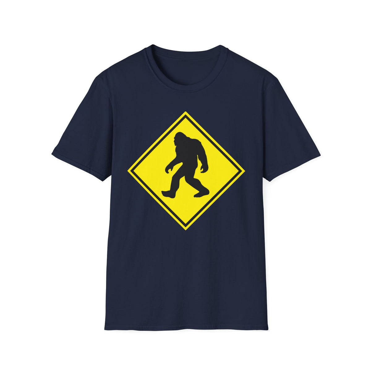 Bigfoot Crossing T‑Shirt ︱ Retro Warning Sign Tee