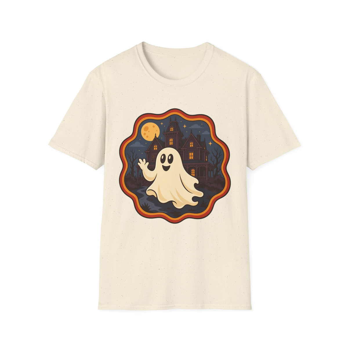 Spooklee the Spectral Ghost T-Shirt | Kawaii ghost Waving Tee