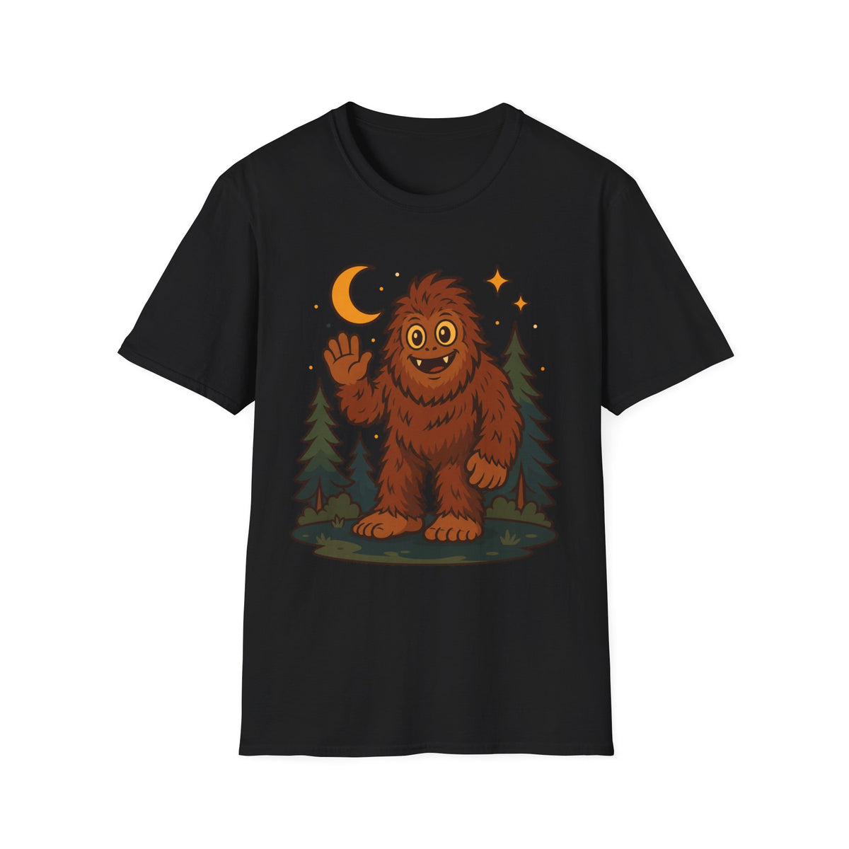 Barkleef the Bigfoot T-Shirt | Cute Sasquatch Waving Tee