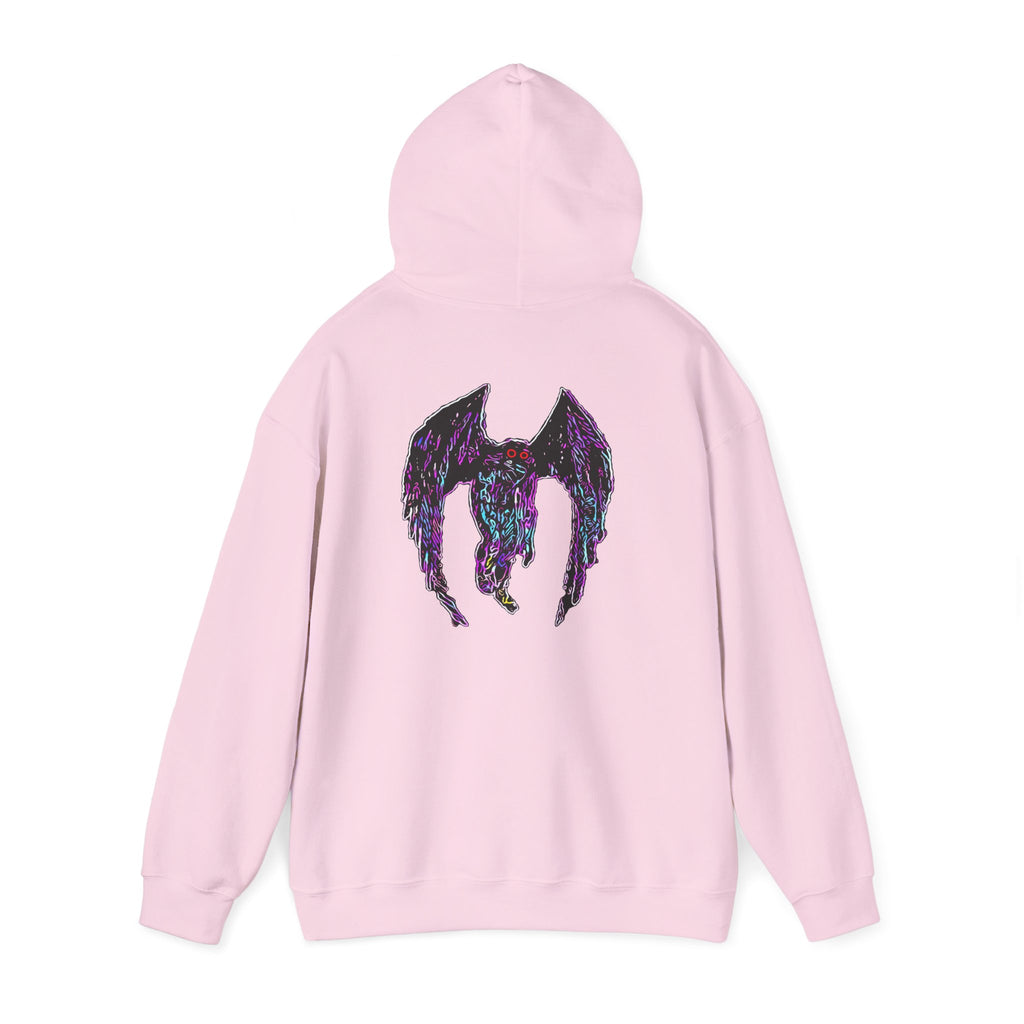 Mothman  Back Print Hoodie ︱ Neon Fallen Angel Wings Hooded sweatshirt