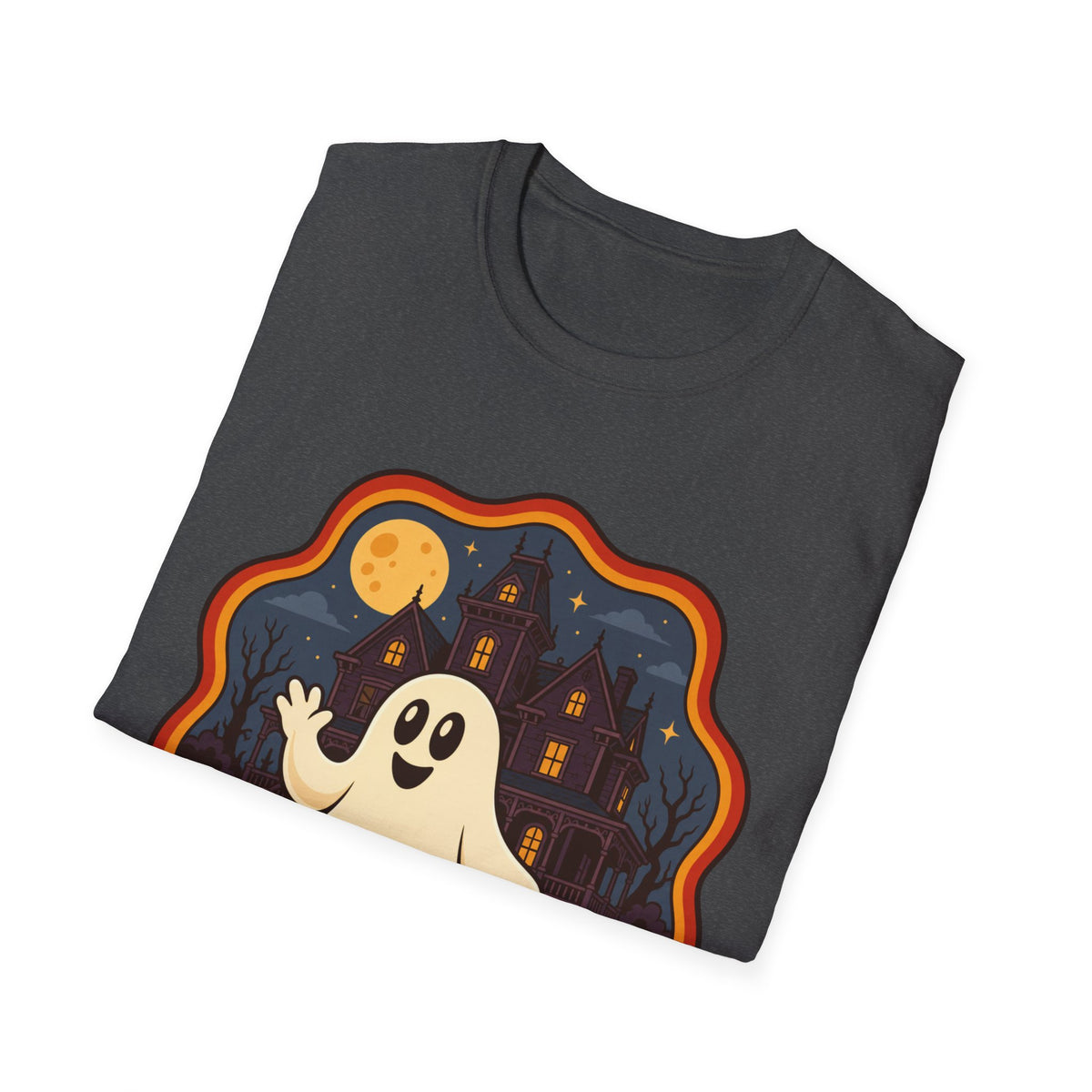 Spooklee the Spectral Ghost T-Shirt | Kawaii ghost Waving Tee