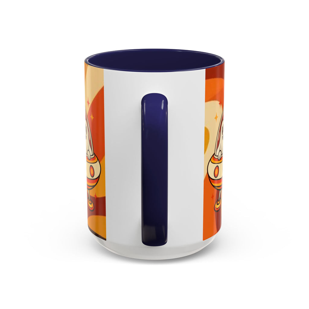 Retro Alien Friends Coffee Mug — Cute UFO, Alien, Bigfoot & Ghost Accent Mug (11/15oz)