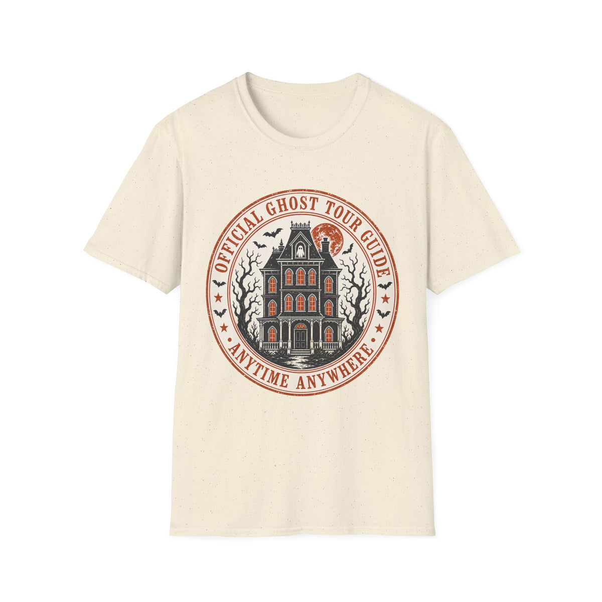 Retro Haunted Tour Guide Badge T-Shirt — Retro badge with Manor Design