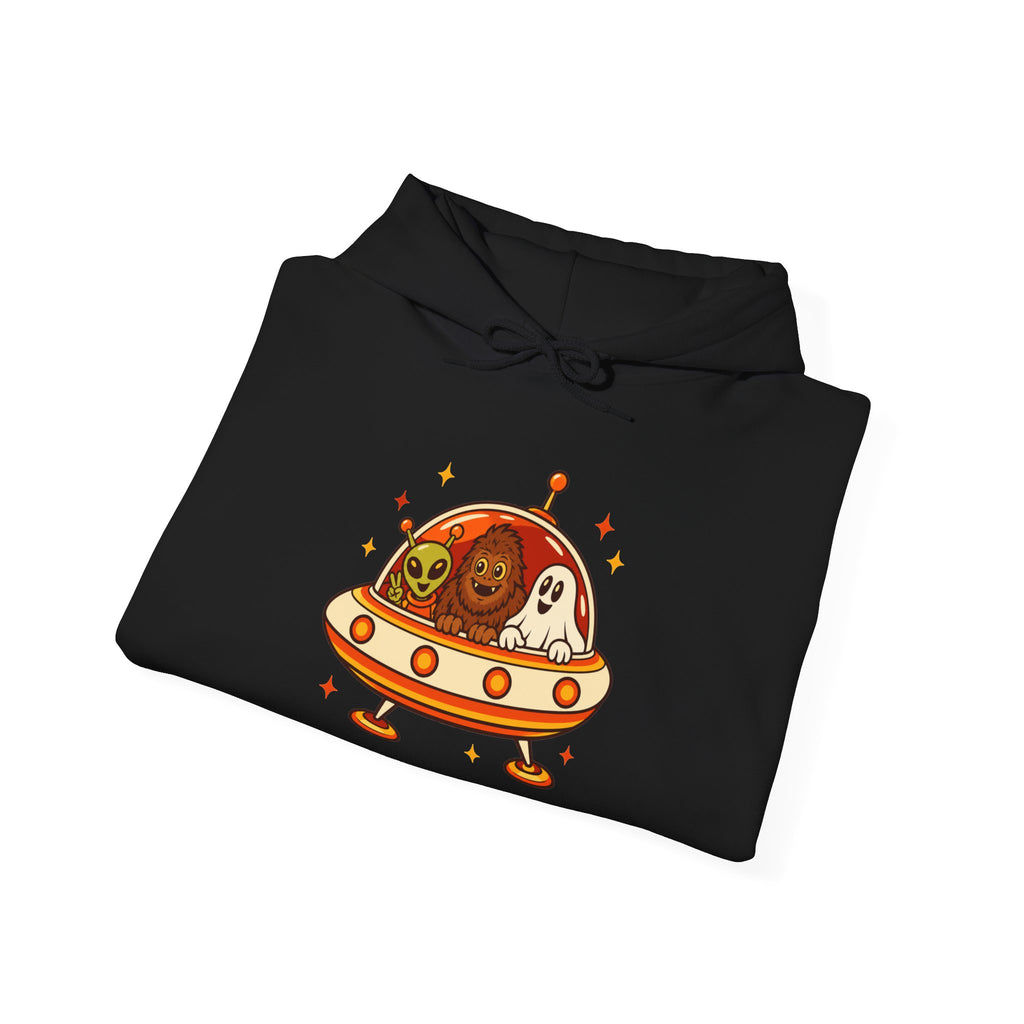 P.R.O.O.F. Team in the Flying Saucer Hooded Sweatshirt | Vintage Paranormal Hoodie