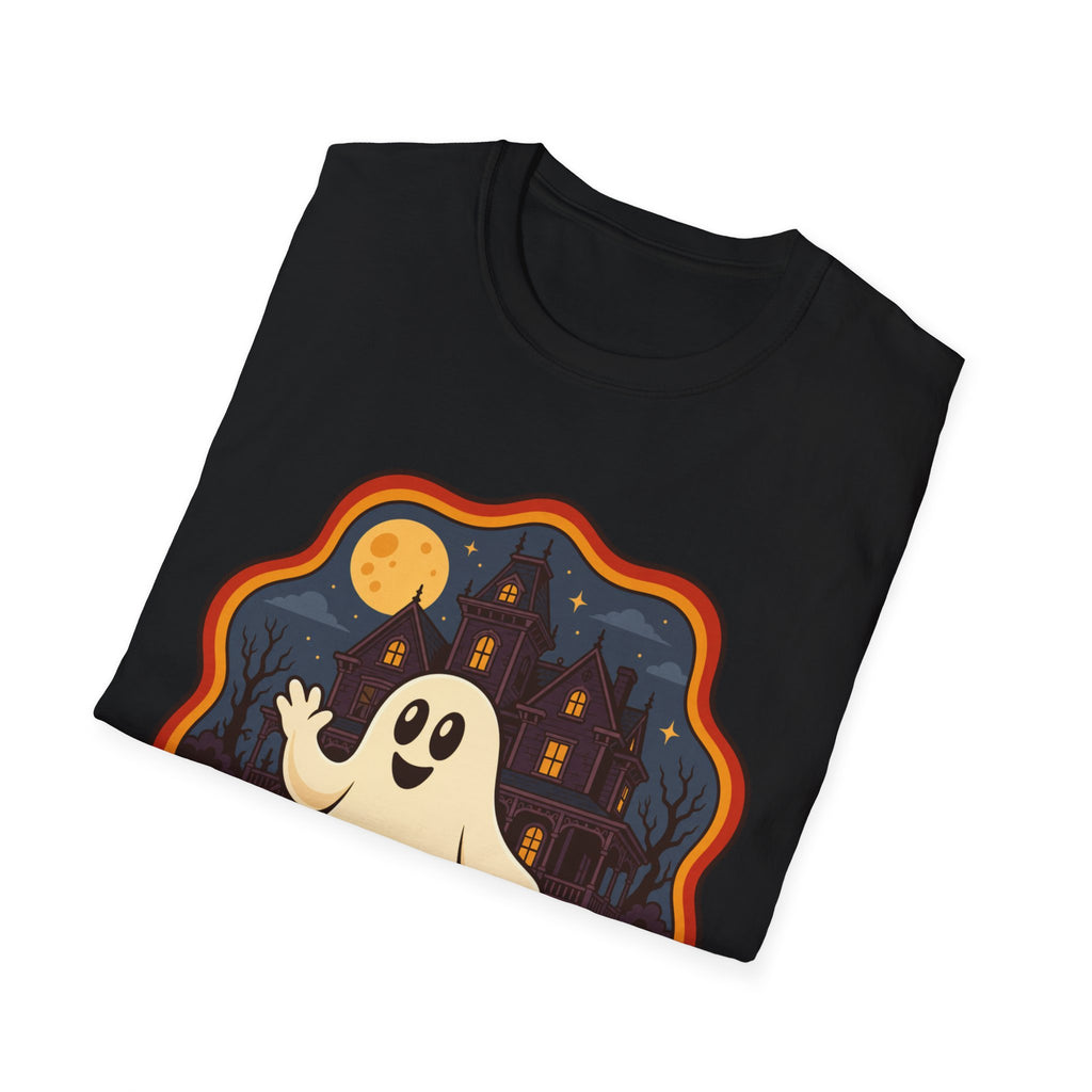 Spooklee the Spectral Ghost T-Shirt | Kawaii ghost Waving Tee