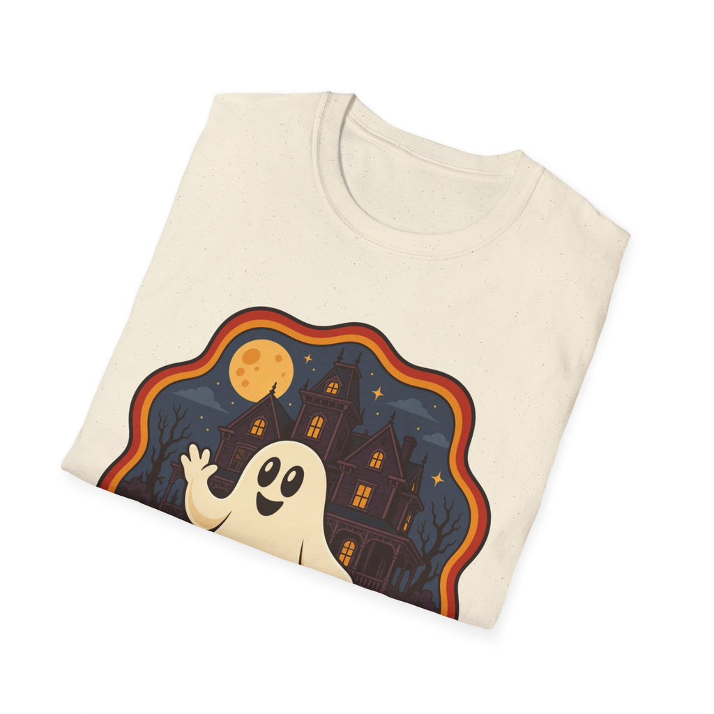 Spooklee the Spectral Ghost T-Shirt | Kawaii ghost Waving Tee