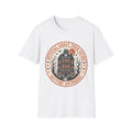 Retro Haunted Tour Guide Badge T-Shirt — Retro badge with Manor Design