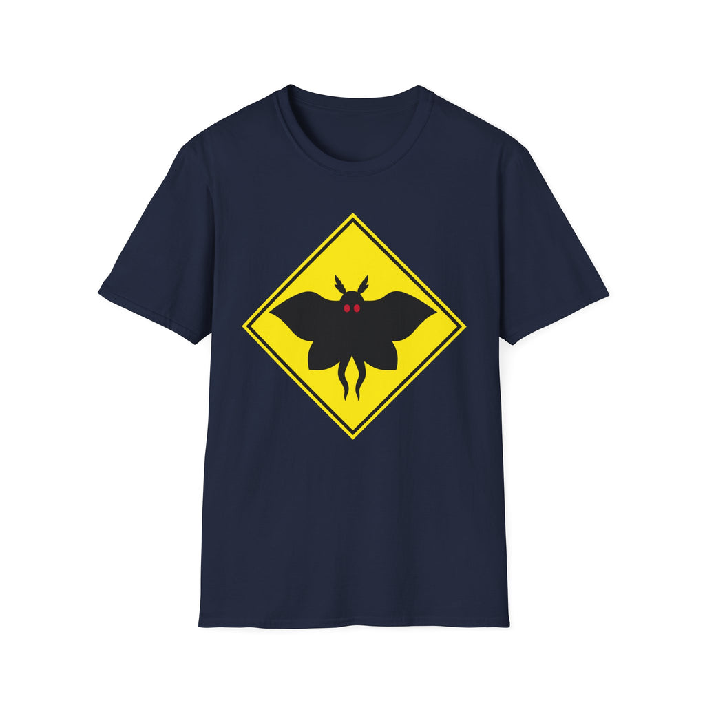 Mothman Crossing  T-Shirt ︱ Retro Yellow Warning Sign Tee