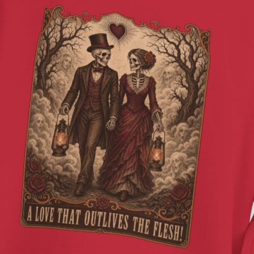 A LOVE THAT OUTLIVES THE FLESH! Graphic Hoodie︱Couples Dark Romance
